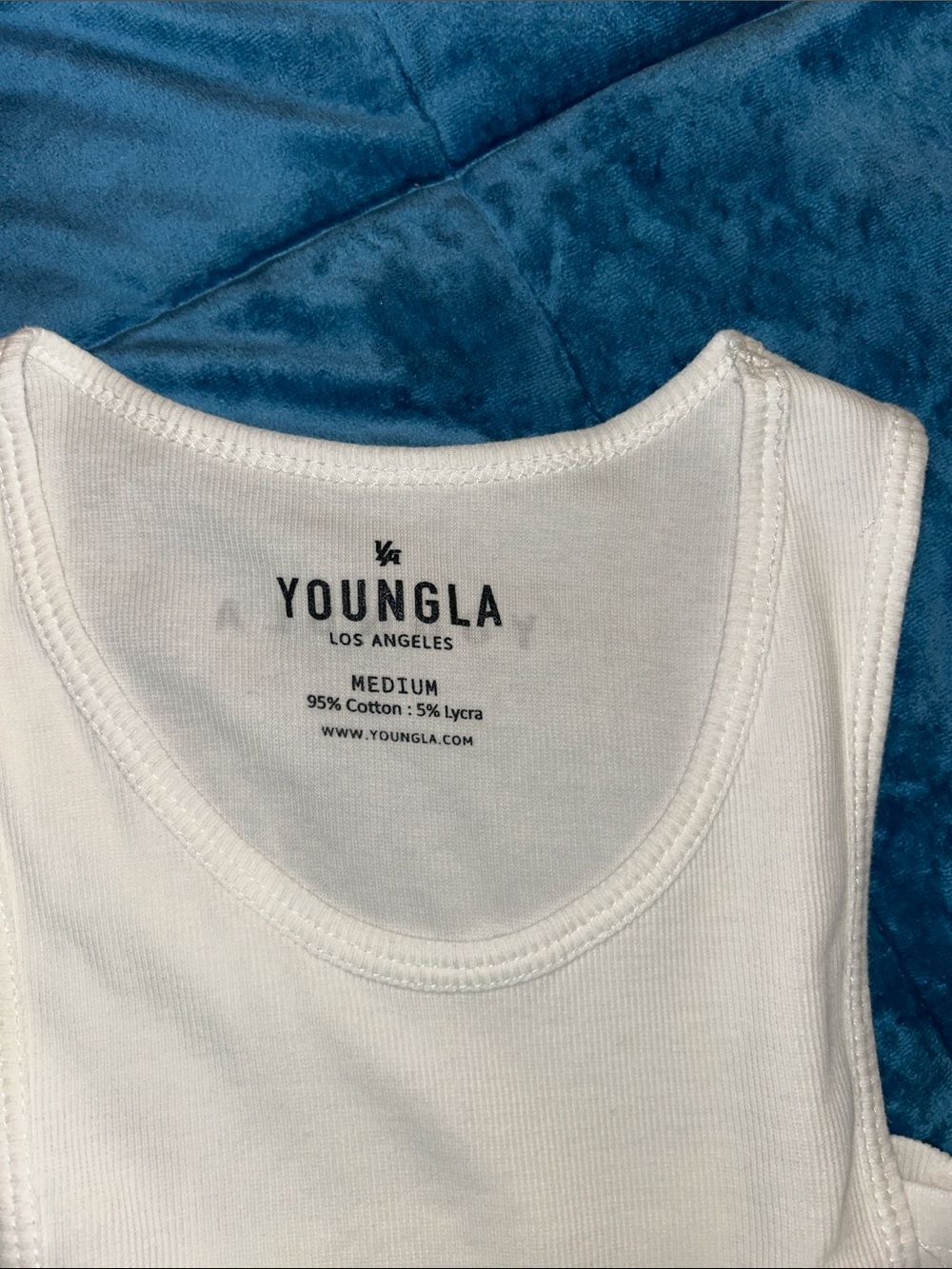 YoungLA White Ribbed Tank Top - Picture 3 of 3